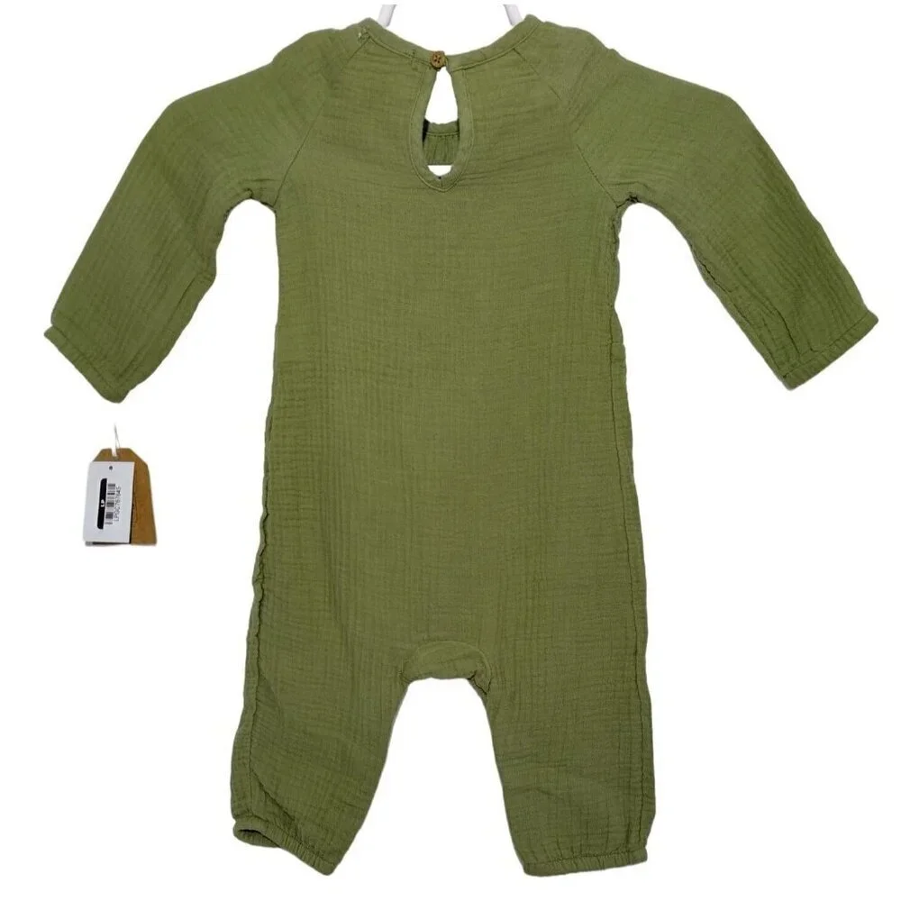 Grayson Collective 100% Cotton Green Baby Romper, 12 Months. NWT